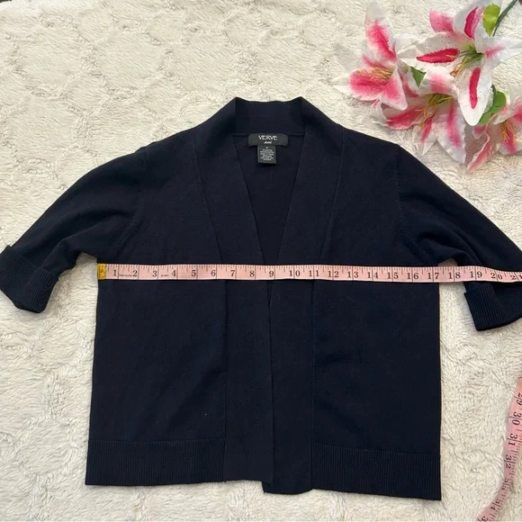 Verve Ami - 1/2 Sleeve Open Cardigan Button Detail Small - Picture 6 of 7